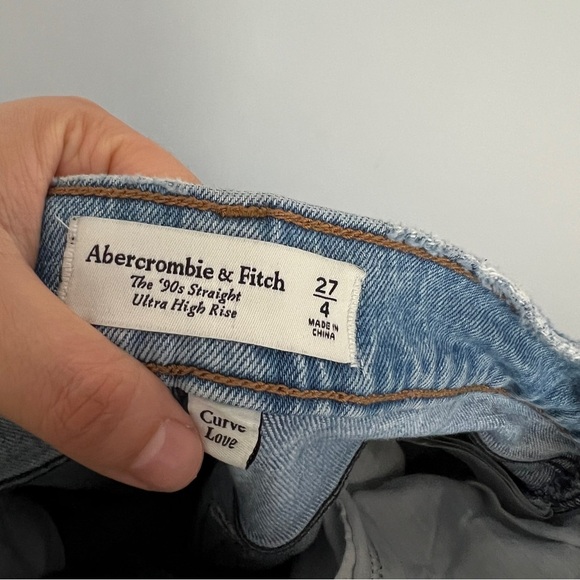 Abercrombie & Fitch The 90s Straight Ultra High Rise Curve Love Jeans-Size 27 - Picture 7 of 7